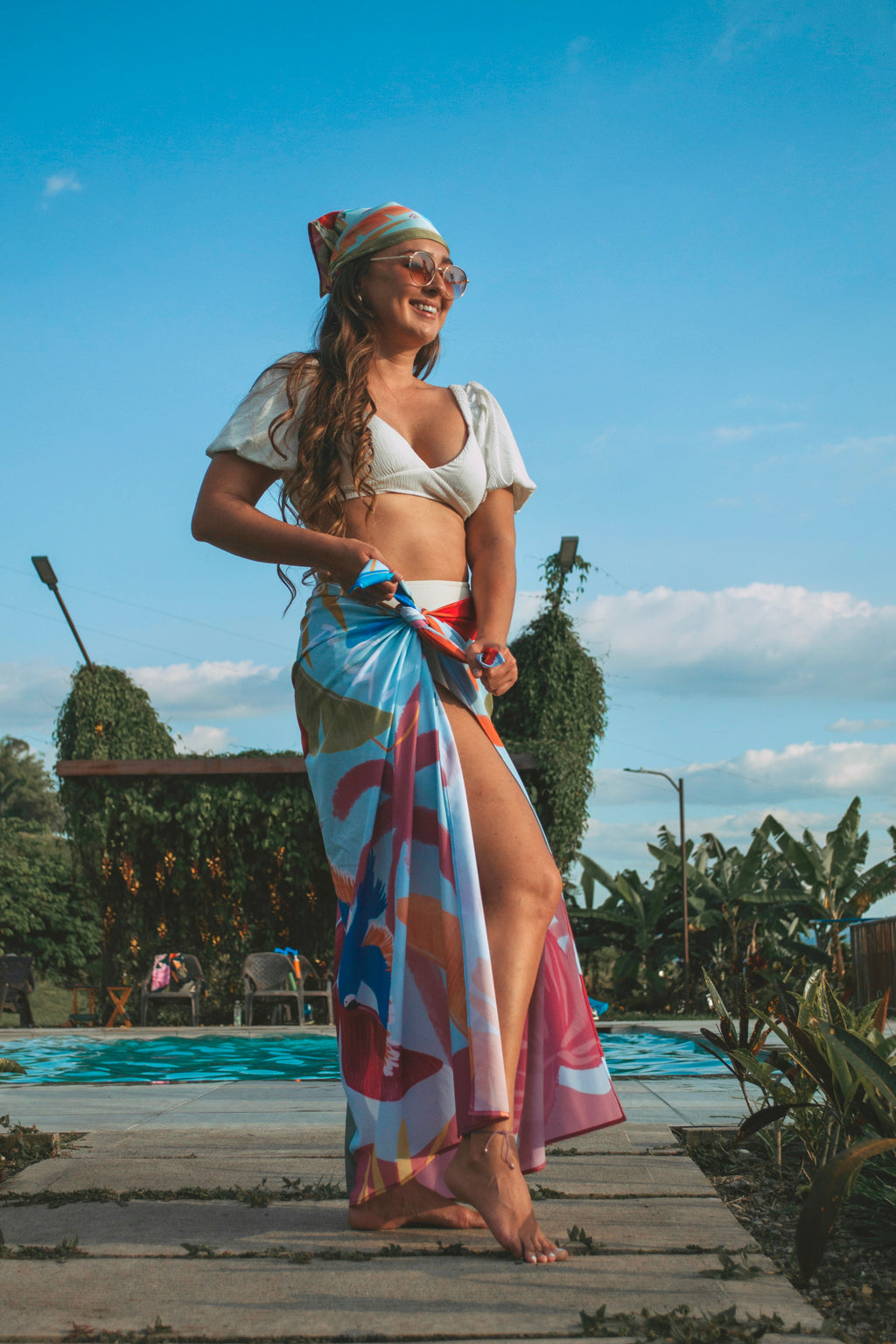Pareo Vibra Tropical Azul